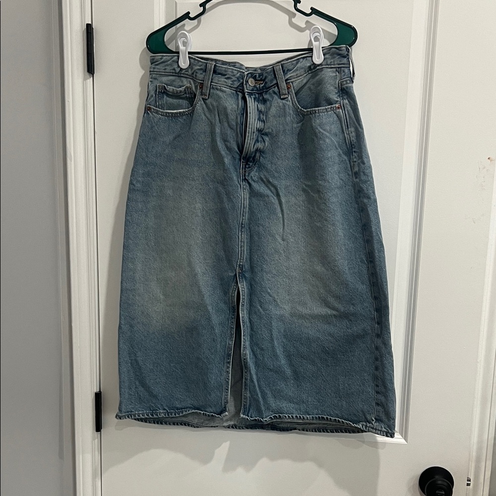 Old Navy Blue Denim A-Line Skirt